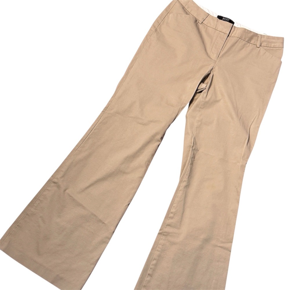 Body by Victoria Christie Fit Khaki Tan Bootcut Dress Pants Size 8 Stretch